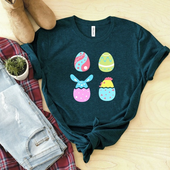 Easter Egg Shirt, Happy Easter Shirt, Easter Shirt, Cute Easter Shirt - Picture 1 of 2